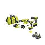 18-Volt ONE+ Lithium-Ion Cordless 6-Tool Combo Kit with (2) Batteries, Charger, and Bag - Super Arbor