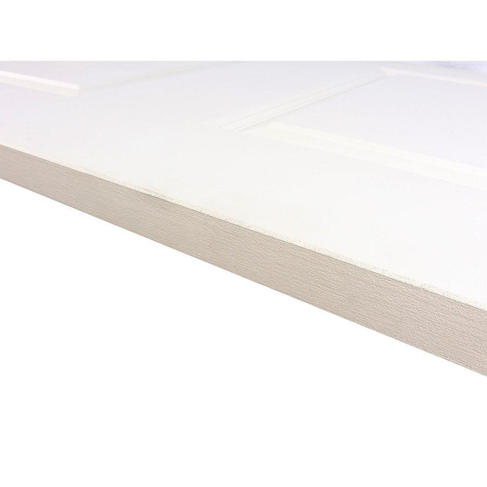 Classic Bent Strap Door Track Hardware and 36 in. White Primed MDF Raised 2 Panel Interior Sliding Barn Door - Super Arbor