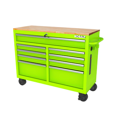 Kobalt 46.1-in L x 37.2-in H 9-Drawers Rolling Green Wood Work Bench