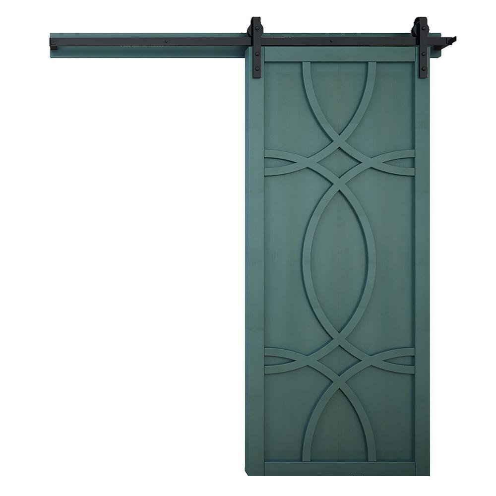 42 in. x 84 in. Hollywood Bright White Wood Sliding Barn Door with Hardware Kit - Super Arbor
