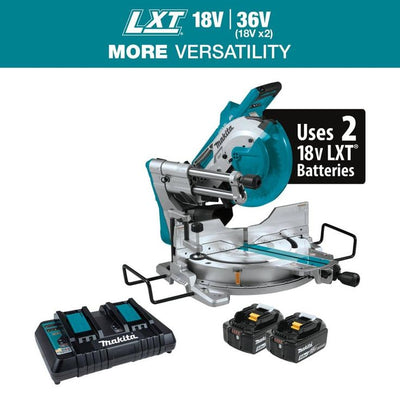 18-Volt X2 LXT Lithium-Ion 36-Volt Brushless Cordless 10 in. Dual-Bevel Sliding Compound Miter Saw Kit Laser 5.0 Ah