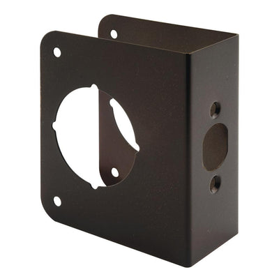 1-3/4 in. x 4-1/2 in. Thick Solid Brass Lock and Door Reinforcer, 2-1/8 in. Single Bore, 2-3/8 in. Backset - Super Arbor