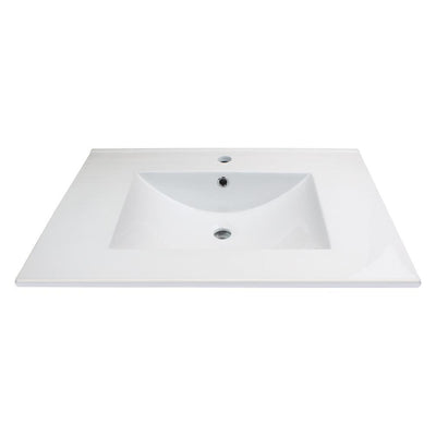 Juliette 31 in. W x 22 in. D Vitreous China Vanity Top in White with Single Faucet Hole - Super Arbor