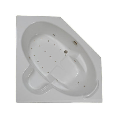 60 in. Corner Drop-in Air Bathtub in Biscuit - Super Arbor