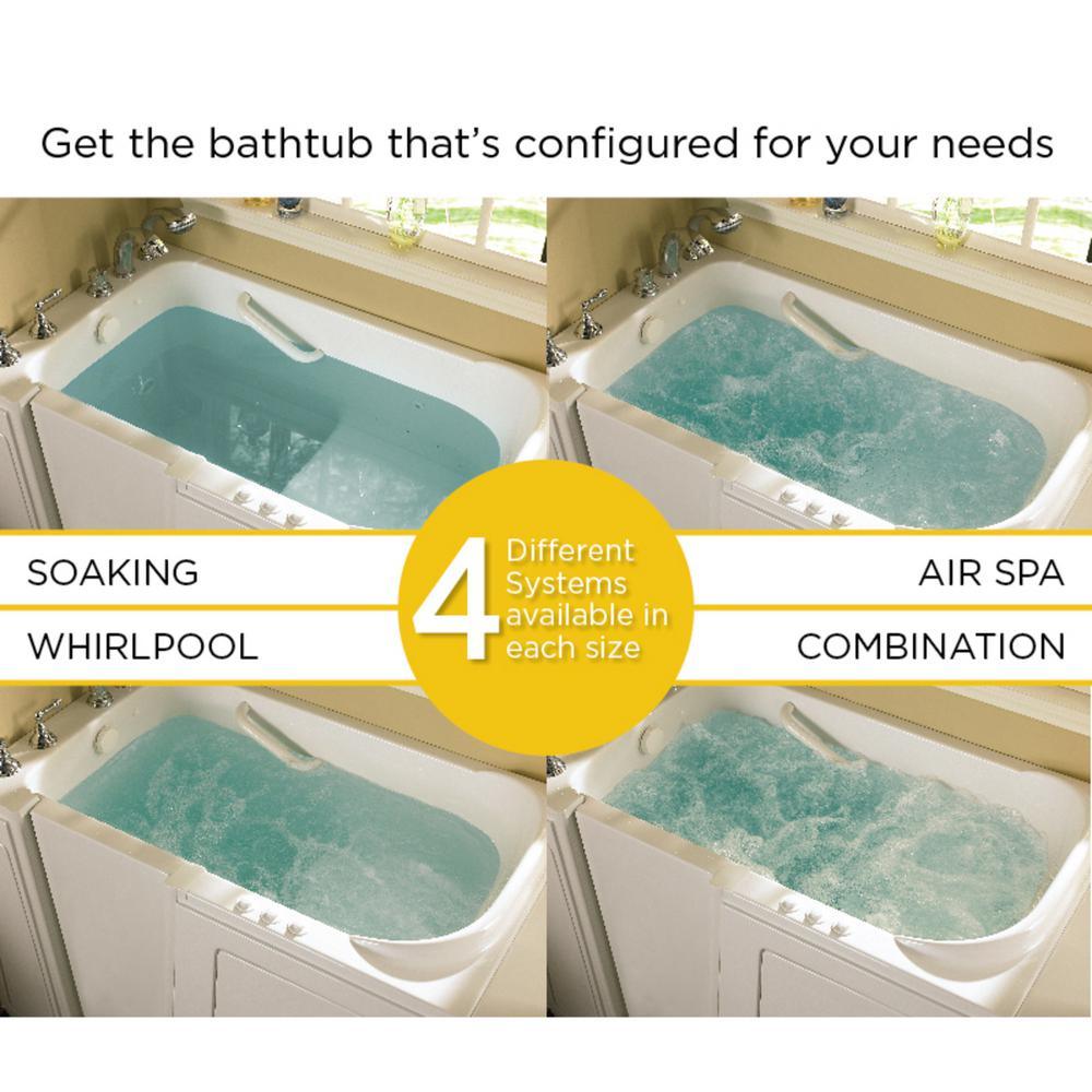 Gelcoat Premium Series 60 in. Left Hand Walk-In Whirlpool and Air Bathtub in White - Super Arbor