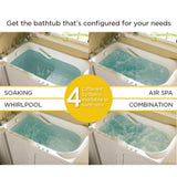 Gelcoat Premium Series 60 in. Left Hand Walk-In Whirlpool and Air Bathtub in White - Super Arbor