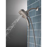 In2ition Two-in-One 5-Spray 5.8 in. Dual Wall Mount Fixed and Handheld Shower Head in Stainless - Super Arbor