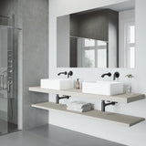 Amaryllis Matte StoneTM Vessel Bathroom Sink Set with Aldous Wall Mount Faucet in Matte Black - Super Arbor