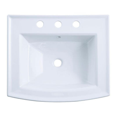KOHLER Archer 20-7/16 in. Vitreous China Pedestal Sink Basin in White with Overflow Drain