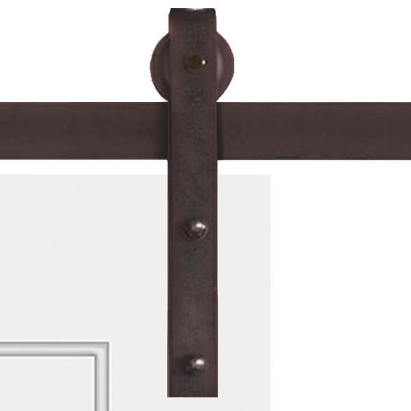 60 in. x 80 in. Bi-Parting Shaker 3-Panel Solid Core Primed Pine Sliding Barn Door with Bronze Hardware Kit - Super Arbor