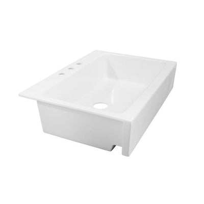Josephine All-in-One Quick-Fit Farmhouse Fireclay 33.85 in. 3-Hole Single Bowl Kitchen Sink with Pfister Zuri Faucet