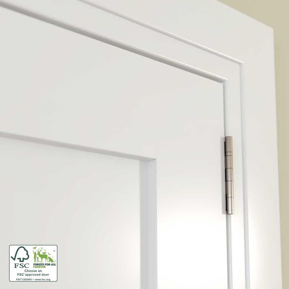 30 in. x 80 in. x 1-3/8 in. Shaker White Primed 2-Panel Solid Core Wood Interior Slab Door - Super Arbor