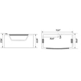 Jamaica with Heater 71 in. Acrylic Center Drain Corner Alcove Whirlpool Bathtub in Black - Super Arbor