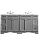 Naples 72 in. W x 22 in. D x 35 in. H Vanity in White with Marble Vanity Top in White with Basin - Super Arbor