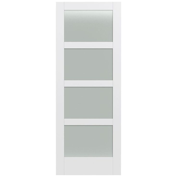 32 in. x 80 in. MODA Primed PMT1044 Solid Core Wood Interior Door Slab w/Translucent Glass