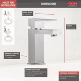 Modern Single Hole Single-Handle Bathroom Faucet in Chrome - Super Arbor