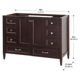 Claxby 48 in. W x 34 in H x 22 in. D Bath Vanity Cabinet Only in Chocolate - Super Arbor