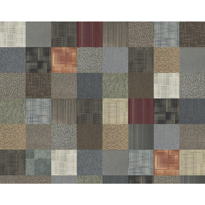 Kaleidoscope Collection Multicolor Assorted Loop Commercial 24 in. x 24 in. Carpet Tile (12-Tiles / Case)