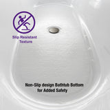 WOODBRIDGE 67 in. L x 31.5 in. W Acrylic Freestanding Flat-Bottom Soaking Bathtub, White, with Brushed Nickel Overflow & Drain