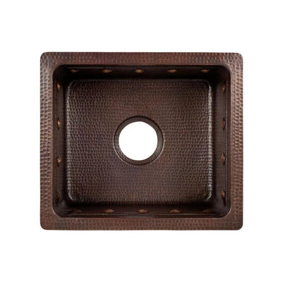 Dual Mount Copper 16 in. Single Bowl Barrel Strap Kitchen Sink in Oil Rubbed Bronze
