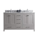 Caroline Madison 72 in. W Bath Vanity in White with Granite Vanity Top in Arctic White Granite with Square Basin - Super Arbor