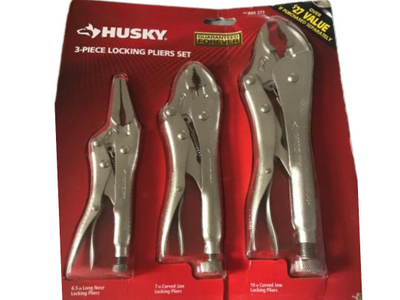 Husky 6.5 in. Long Nose 7 in. and 10 in. Locking Plier Set (3-Piece)