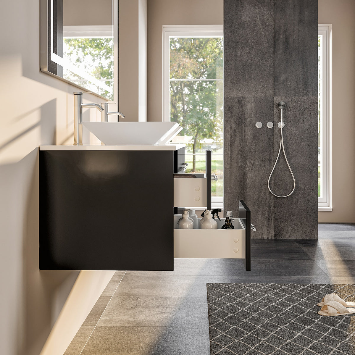 Eviva Totti Wave 72 in. W x 16 in. D x 22 in. H Double Bathroom Vanity, Espresso, White Glassos Top, White Vessel Sinks