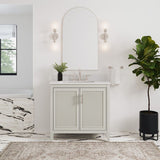 Style Selections Alaia 36-in Muse Gray Undermount Single Sink Bathroom Vanity with White Engineered Stone Top