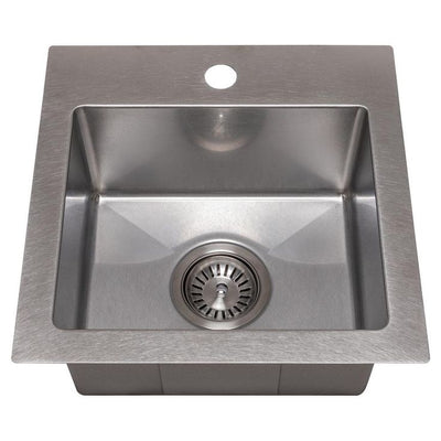Pro 15 in. Topmount Single Bowl Bar Kitchen Sink in DuraSnow® Stainless Steel