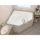 Malachite 5 ft. Acrylic Corner Drop-in Whirlpool Bathtub in White - Super Arbor