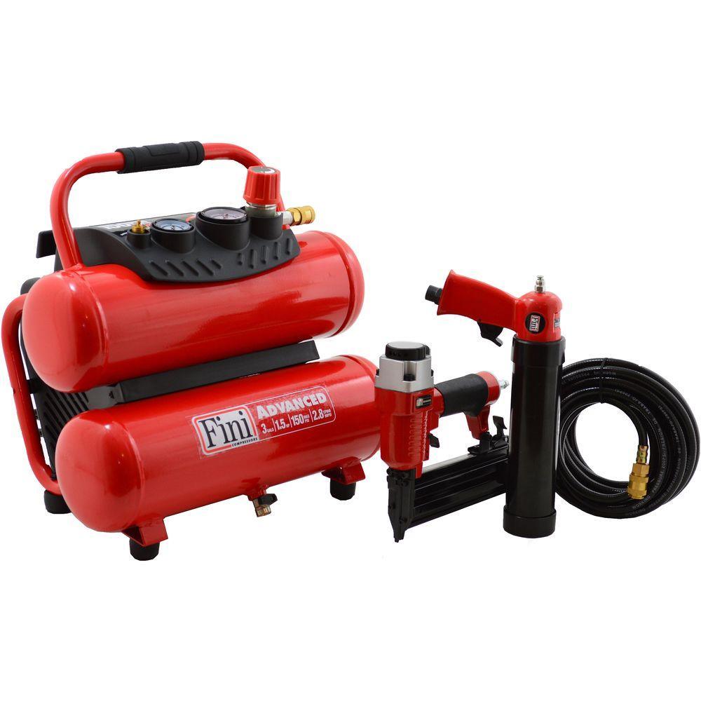 PRO-3 1.5 HP 3 Gal. 150 PSI Portable Electric Twin Stack Air Compresso ...