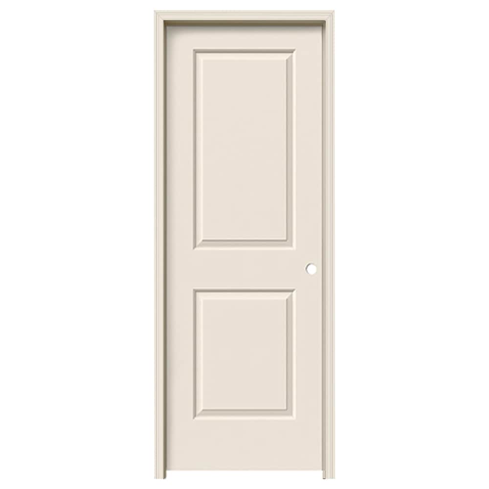JELD-WEN Cambridge 30-in x 80-in Primed 2-Panel Square Hollow Core Molded Composite Left-Hand Single Prehung Interior Door