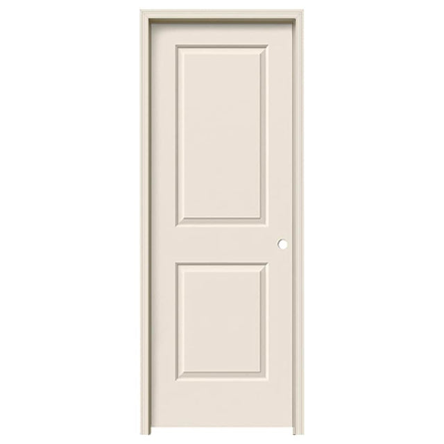 JELD-WEN Cambridge 30-in x 80-in Primed 2-Panel Square Hollow Core Molded Composite Left-Hand Single Prehung Interior Door