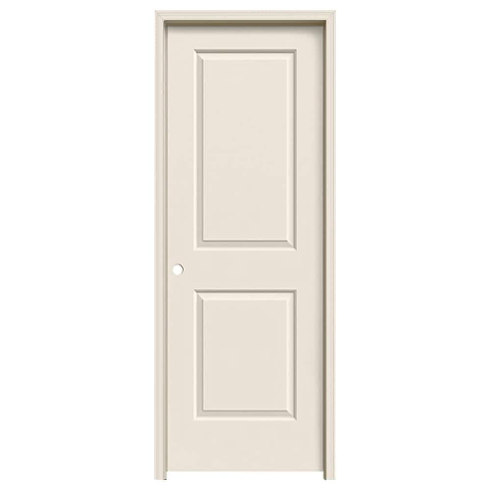 JELD-WEN Cambridge 32-in x 80-in Primed 2-Panel Square Hollow Core Molded Composite Right-Hand Single Prehung Interior Door, Split Jamb