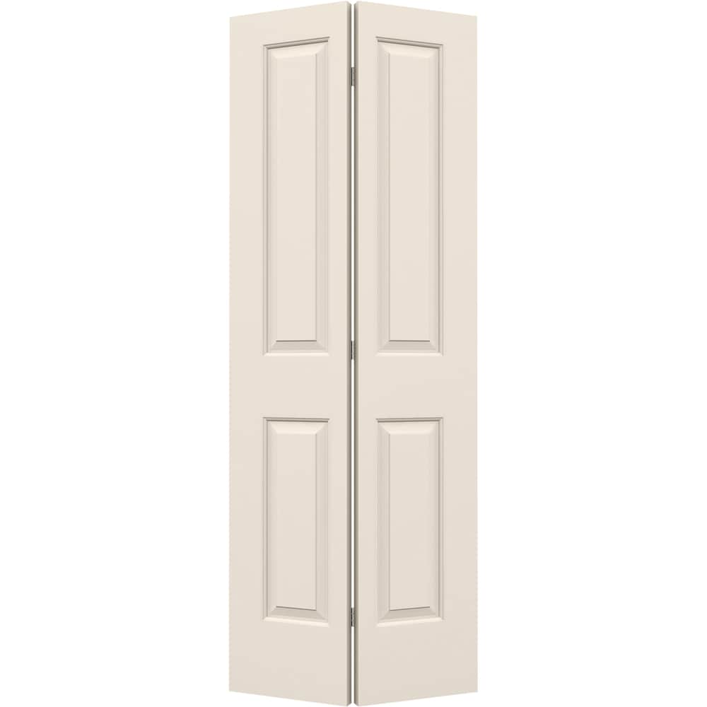 JELD-WEN Cambridge 36-in x 80-in Primed 2-Panel Square Molded Composite Bifold Door, Hardware Included