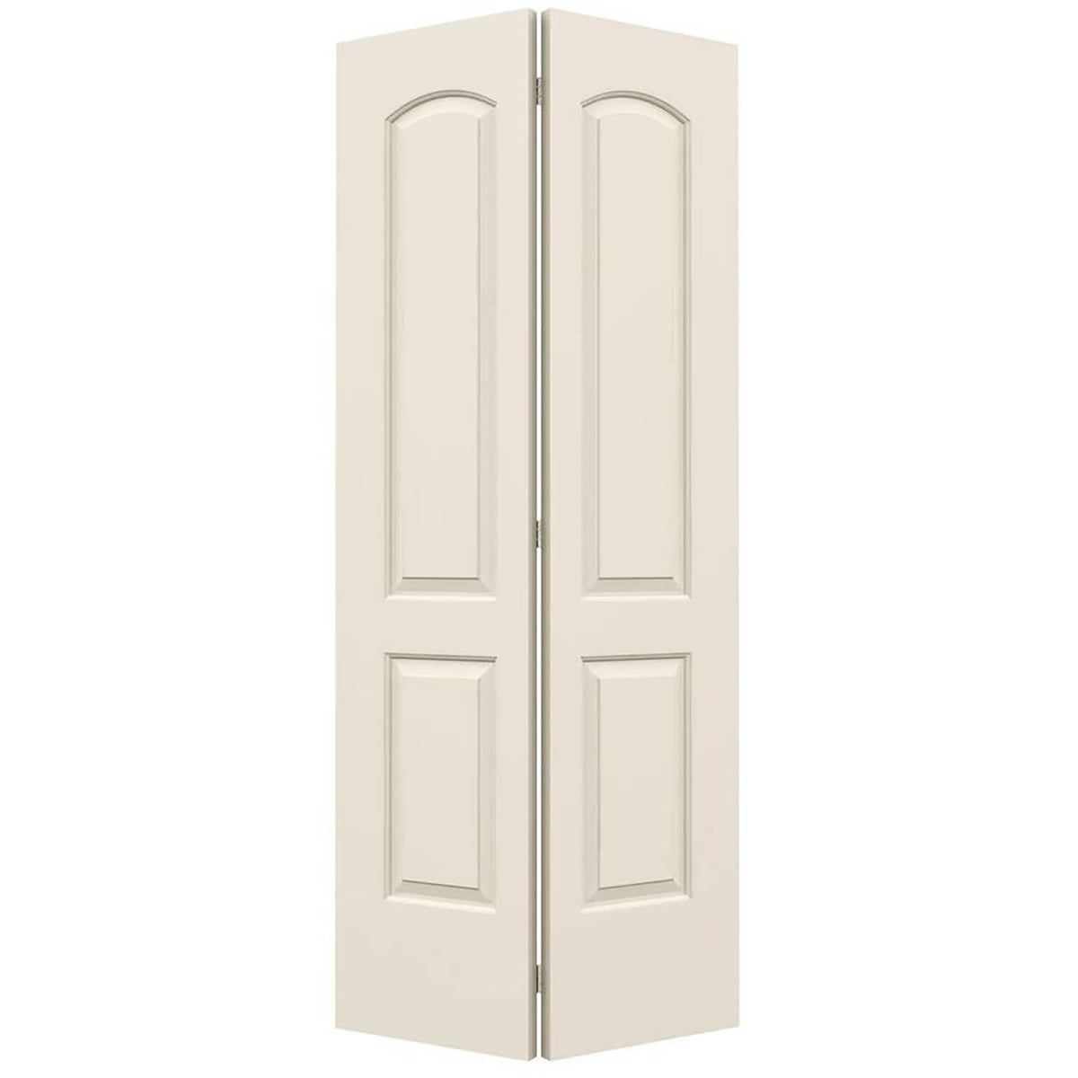 JELD-WEN Continental 30-in x 80-in Primed 2-Panel Round Top Molded Composite Bifold Door, Hardware Included