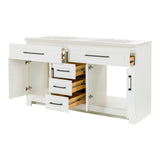 Style Selections Cauley 60-in White Double Sink Bathroom Vanity with White Cultured Marble Top