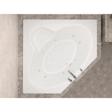 Malachite 5 ft. Acrylic Corner Drop-in Whirlpool Bathtub in White - Super Arbor
