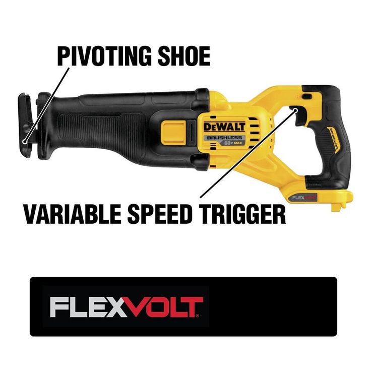 FLEXVOLT 60-Volt MAX Lithium-Ion Cordless Brushless Reciprocating Saw with (1) Battery 2Ah, Charger and Contractor Bag