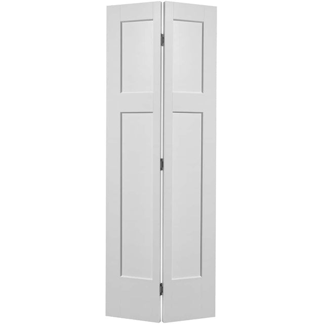 Masonite Heritage 24-in x 80-in Primed White 3-Panel Craftsman Molded Composite Bifold Door, Hollow Core (Hardware Included)