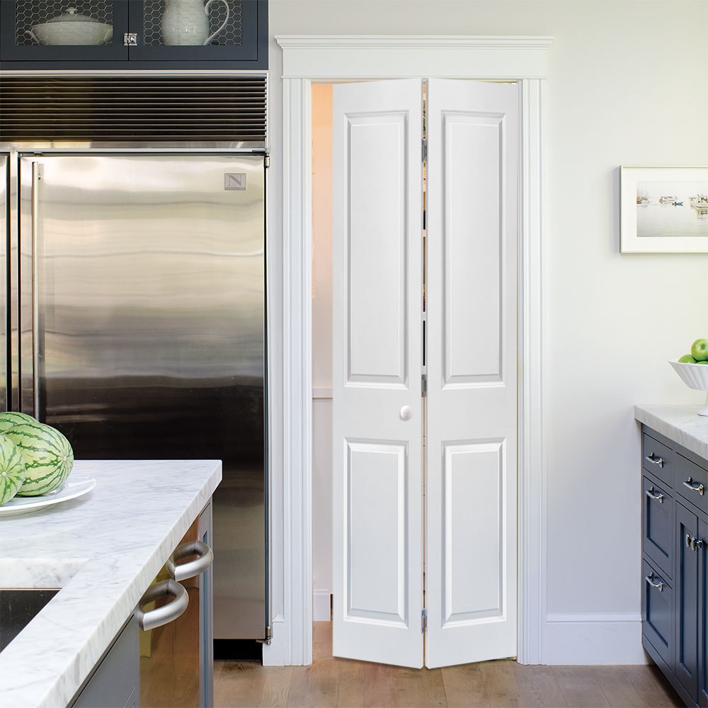 Masonite Traditional 36-in x 80-in Primed 2-Panel Square Molded Composite Bifold Door, Hardware Included