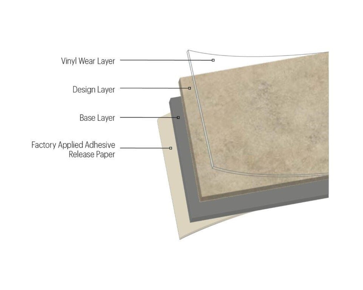 Armstrong Flooring Terraza Grand Arctic White 18-in x 18-in Water-Resistant Peel-and-Stick Vinyl Tile Flooring (1-sq ft Piece)