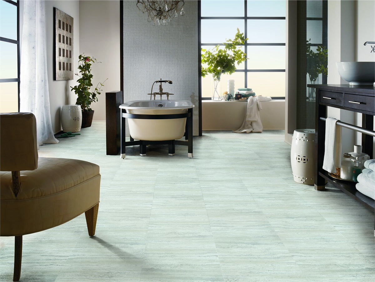 Armstrong Flooring Terraza Grand Arctic White 18-in x 18-in Water-Resistant Peel-and-Stick Vinyl Tile Flooring (1-sq ft Piece)