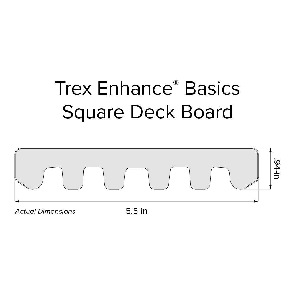 Trex Enhance Basics 1-in x 6-in x 20-ft Clam Shell Square