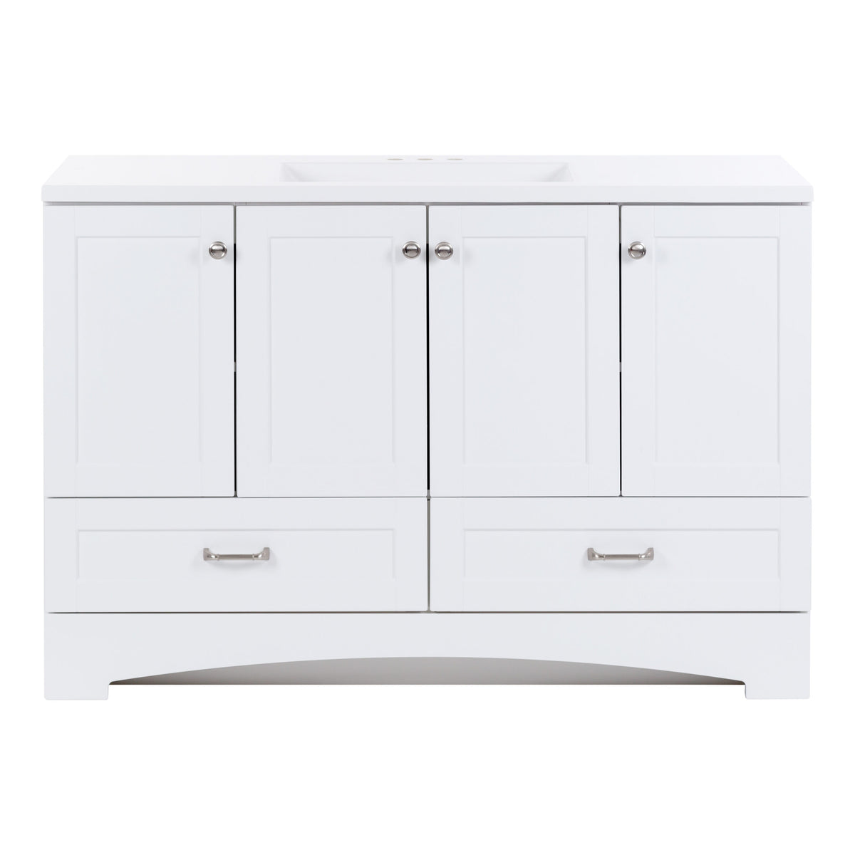 Diamond NOW Cassidy 48.5-in White Single-Sink Bathroom Vanity with White Cultured Marble Top