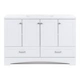 Diamond NOW Cassidy 48.5-in White Single-Sink Bathroom Vanity with White Cultured Marble Top