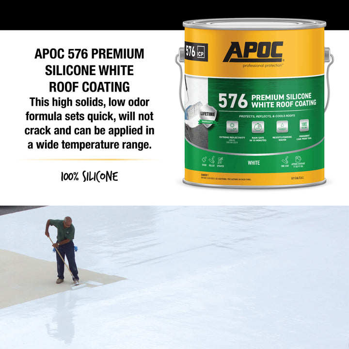 APOC 576 3.6-Quart White Silicone Reflective Roof Coating