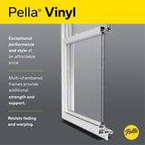 Pella 150 Series Replacement 23-1/2-in x 53-1/2-in White Vinyl Low-E Argon Double Hung Window, Full Screen Included