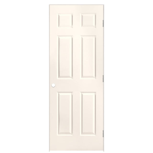 Masonite Traditional 30-in x 78-in 6-Panel Hollow Core Primed Molded Composite Left-Hand Flat Jamb Single Prehung Interior Door
