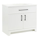 Style Selections Potter 36-in White Single Sink Bathroom Vanity with White Cultured Marble Top